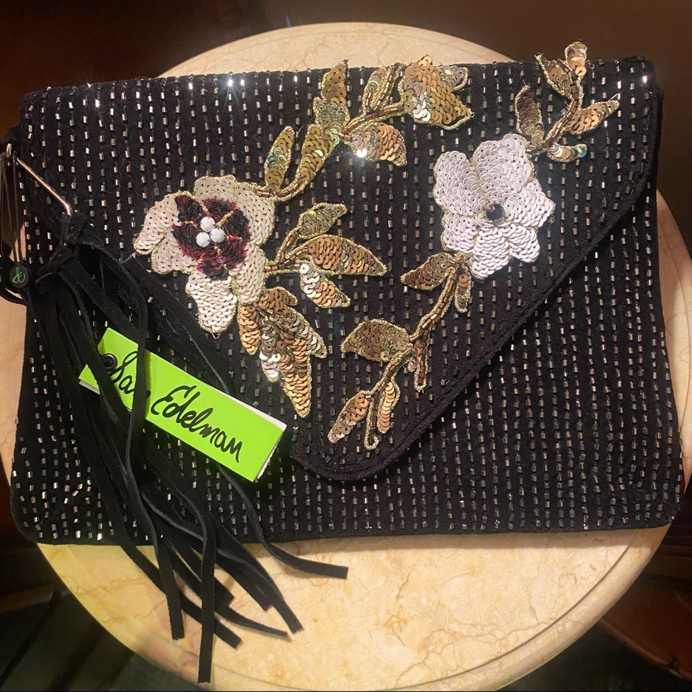 Sam Edelman beaded flower clutch